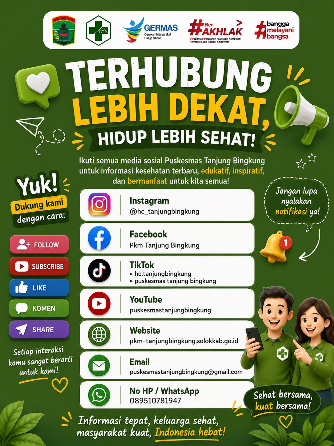 Terhubung Lebih Dekat, Hidup Lebih Sehat Bersama Puskesmas Tanjung Bingkung!